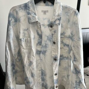 J. Jill Blue and White Tie-Dye cotton Jacket